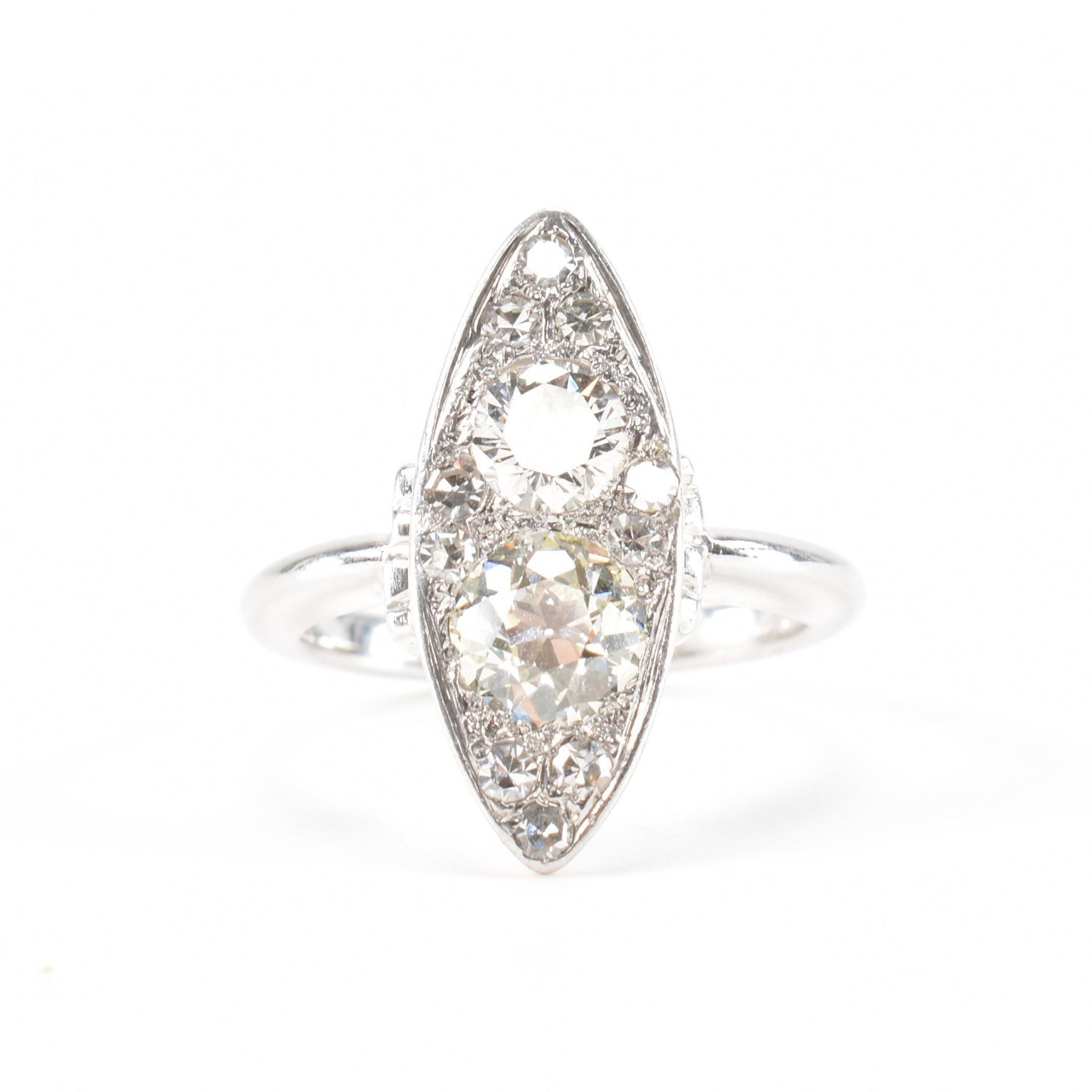 WHITE GOLD & DIAMOND NAVETTE RING