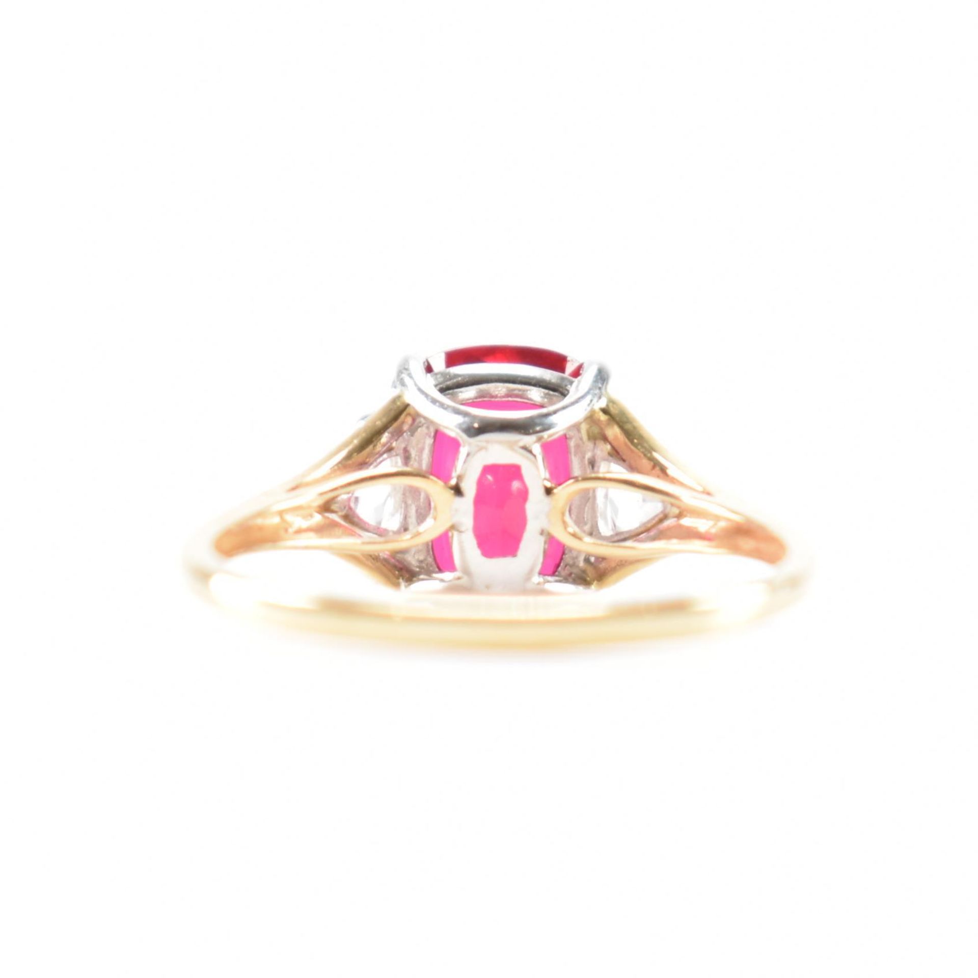 HALLMARKED 9CT GOLD & SYNTHETIC RUBY RING - Image 3 of 8