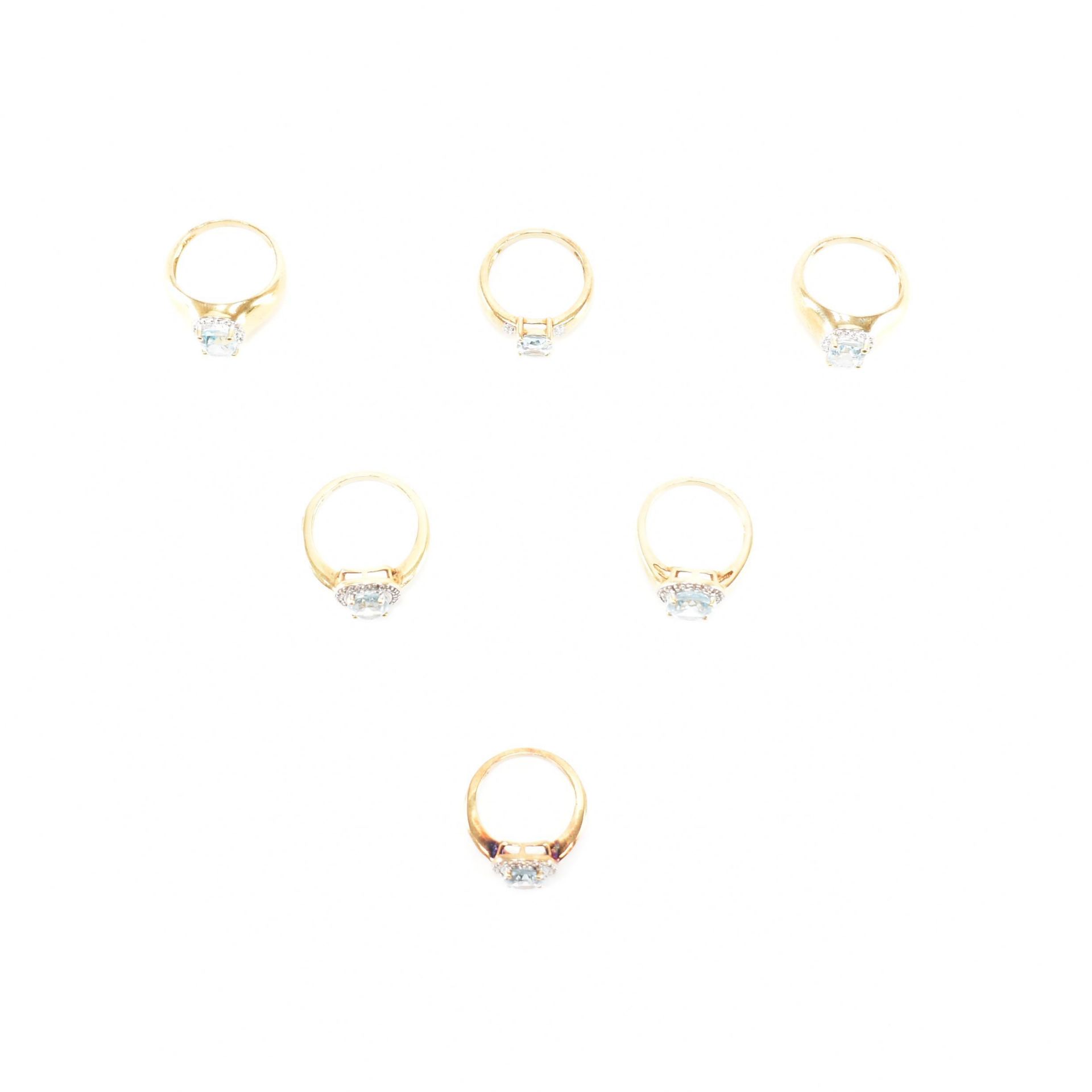 A COLLECTION OF SIX GOLD ON 925 SILVER GEMSTONE SET RINGS - Image 5 of 5