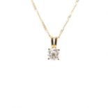 HALLMARKED 18CT GOLD & DIAMOND PENDANT NECKLACE