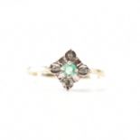 HALLMARKED 9CT GOLD EMERALD & DIAMOND RING