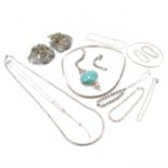 COLLECTION OF ASSORTED SILVER JEWELLERY