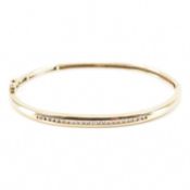 HALLMARKED 9CT GOLD & DIAMOND HINGED BANGLE