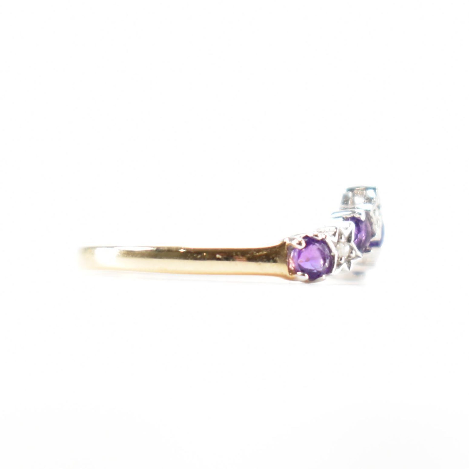 HALLMARKED 9CT GOLD AMETHYST & DIAMOND RING - Image 4 of 8