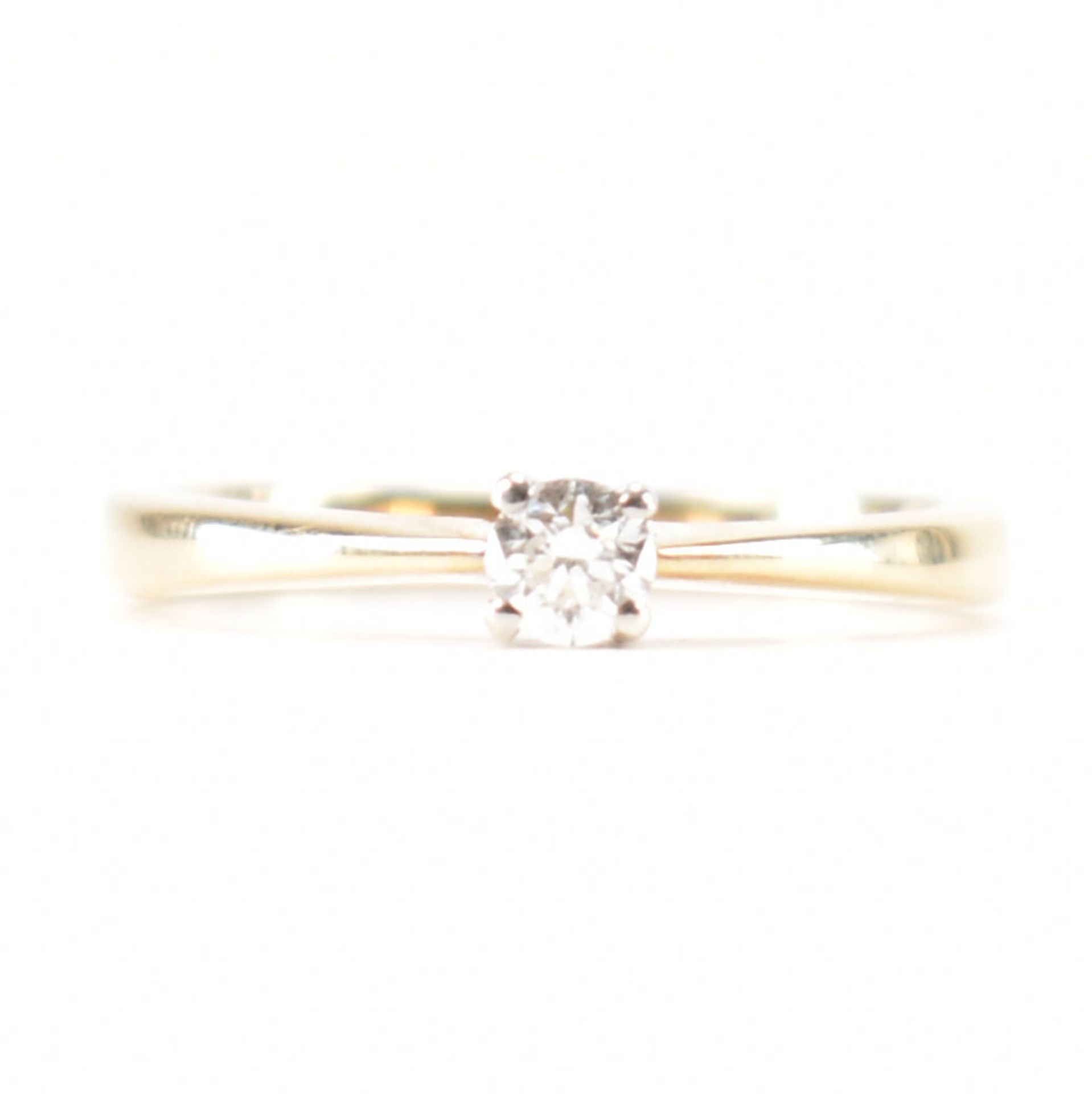 HALLMARKED 9CT GOLD & DIAMOND SOLITAIRE RING