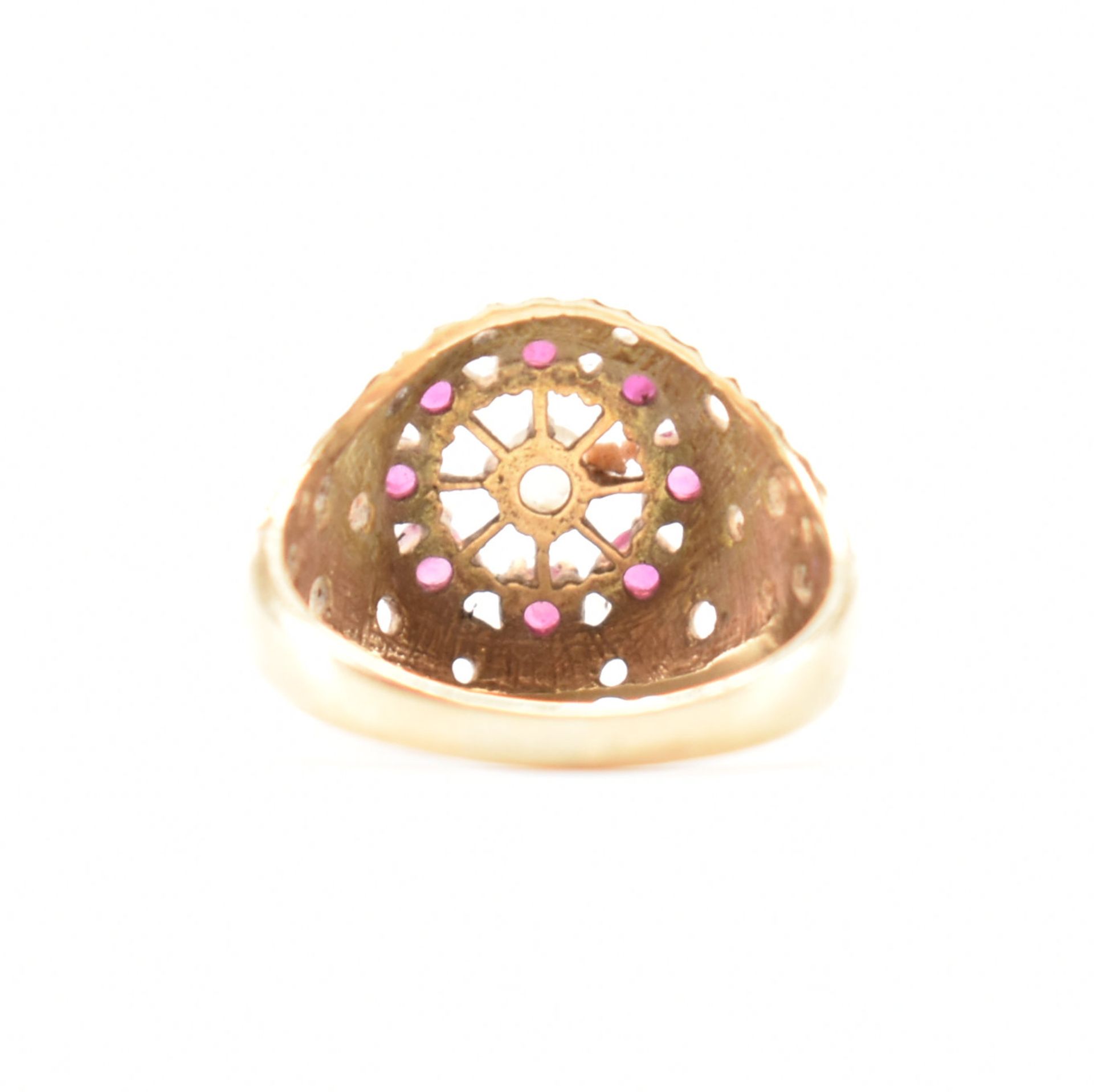 HALLMARKED 9CT GOLD RUBY & WHITE STONE RING - Image 3 of 8