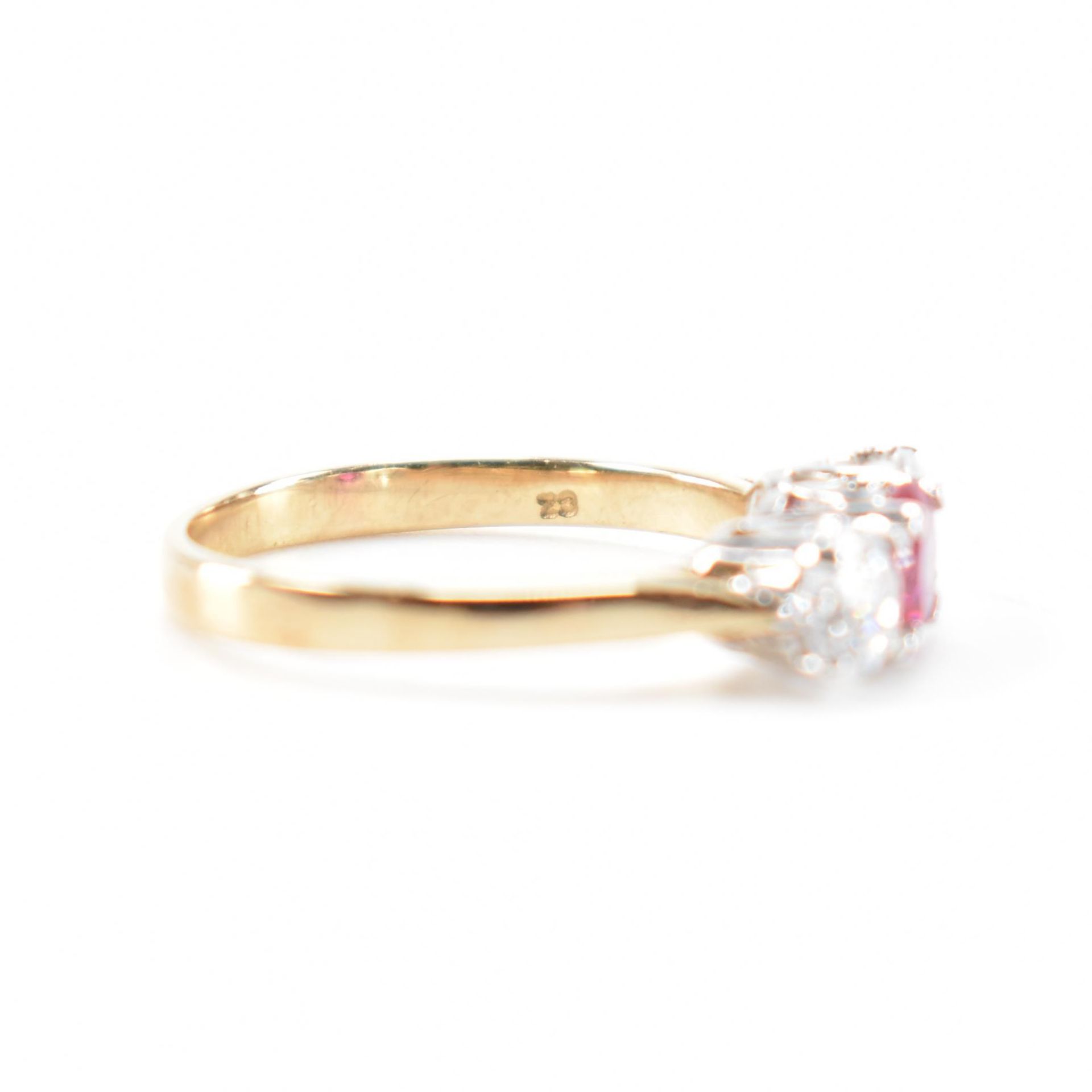 HALLMARKED 9CT GOLD SYNTHETIC RUBY & CZ RING - Image 6 of 8