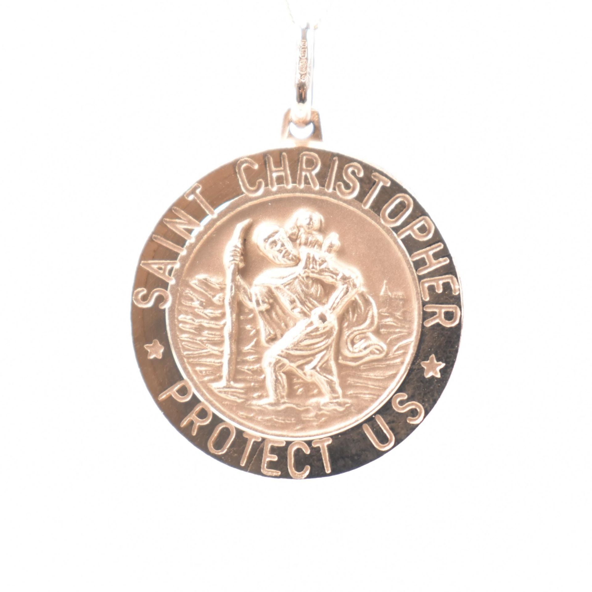 HALLMARKED 9CT GOLD ST CHRISTOPHER PENDANT & CHAIN NECKLACE - Image 2 of 3