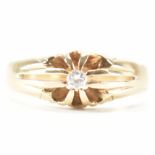 HALLMARKED 9CT GOLD & DIAMOND SOLITAIRE RING