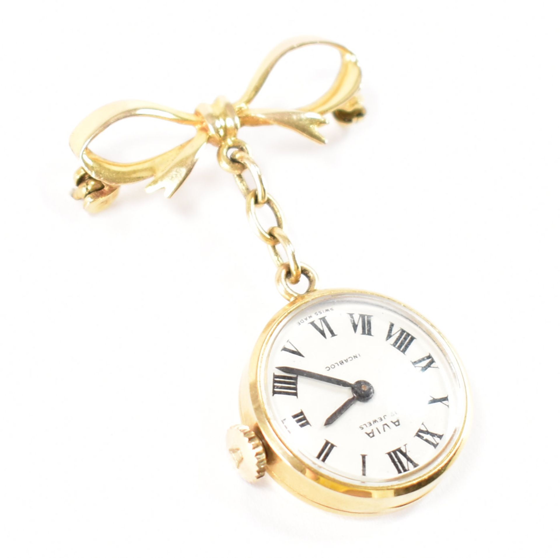 HALLMARKED 9CT GOLD AVIA NURSES WATCH BROOCH - Image 2 of 7