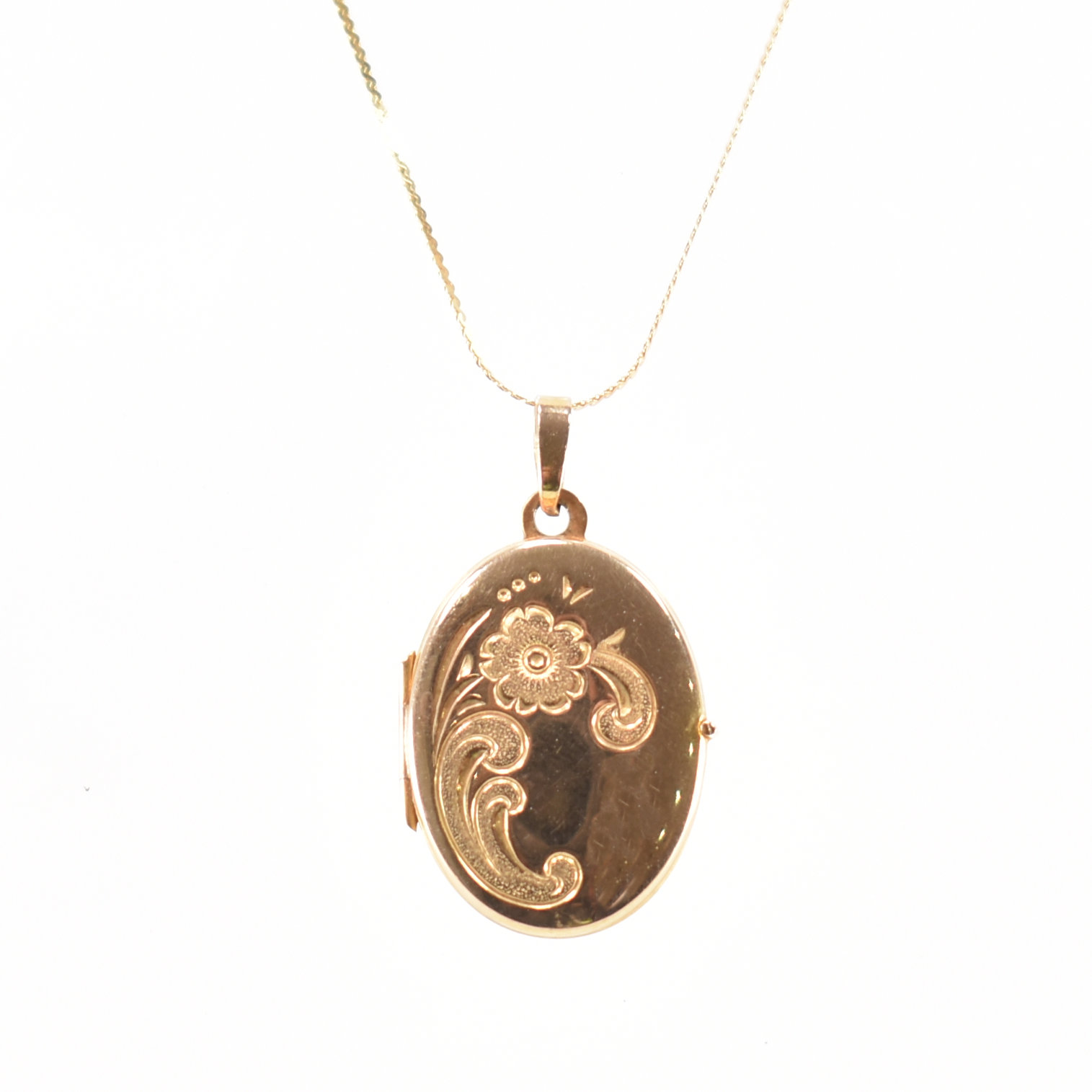 HALLMARKED 9CT GOLD LOCKET PENDANT & CHAIN NECKLACE