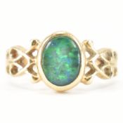 HALLMARKED 9CT GOLD OPAL DOUBLET RING