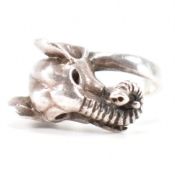 925 SILVER ELEPHANT HEAD CROSSOVER RING