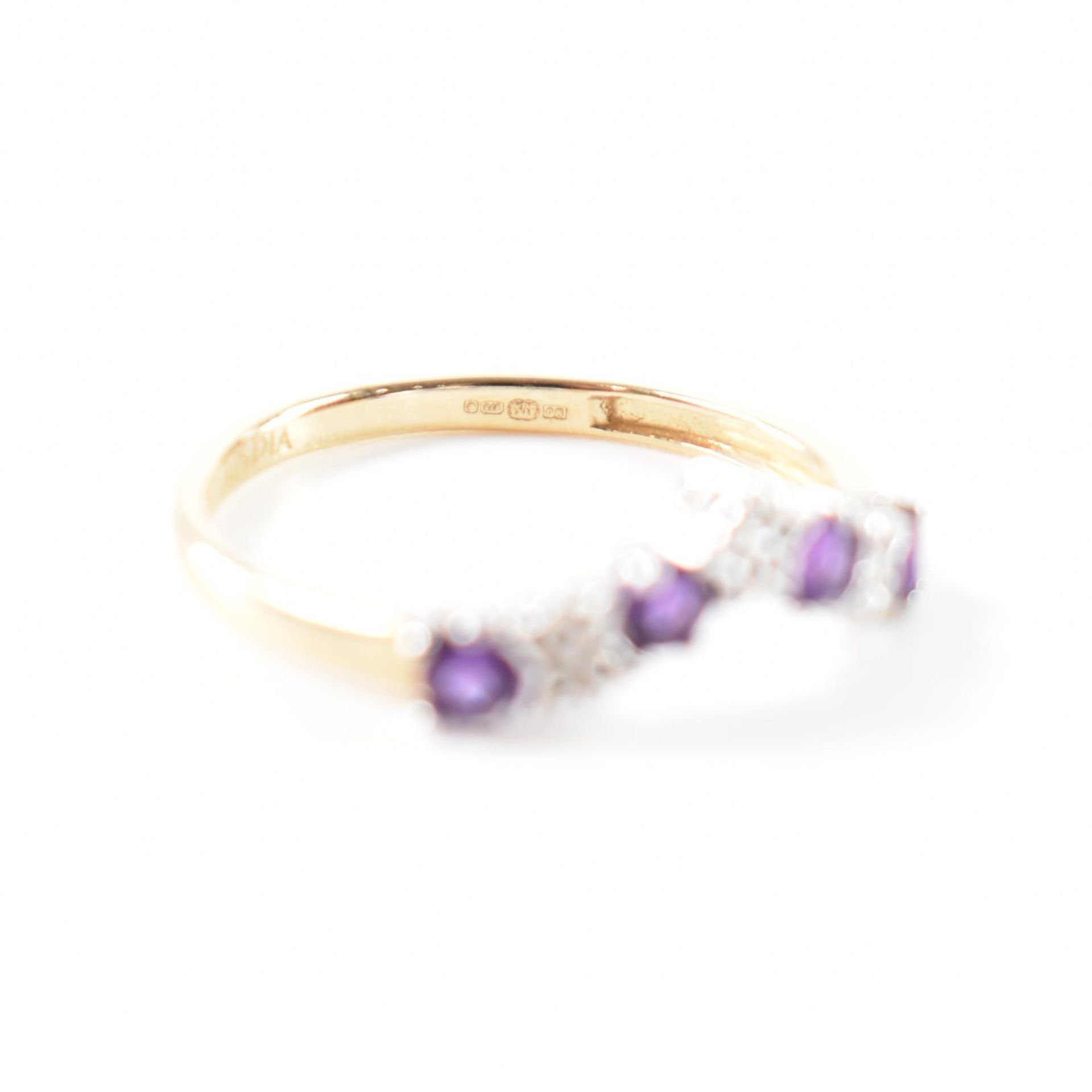 HALLMARKED 9CT GOLD AMETHYST & DIAMOND RING - Image 7 of 8