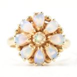 HALLMARKED 9CT GOLD OPAL CLUSTER RING