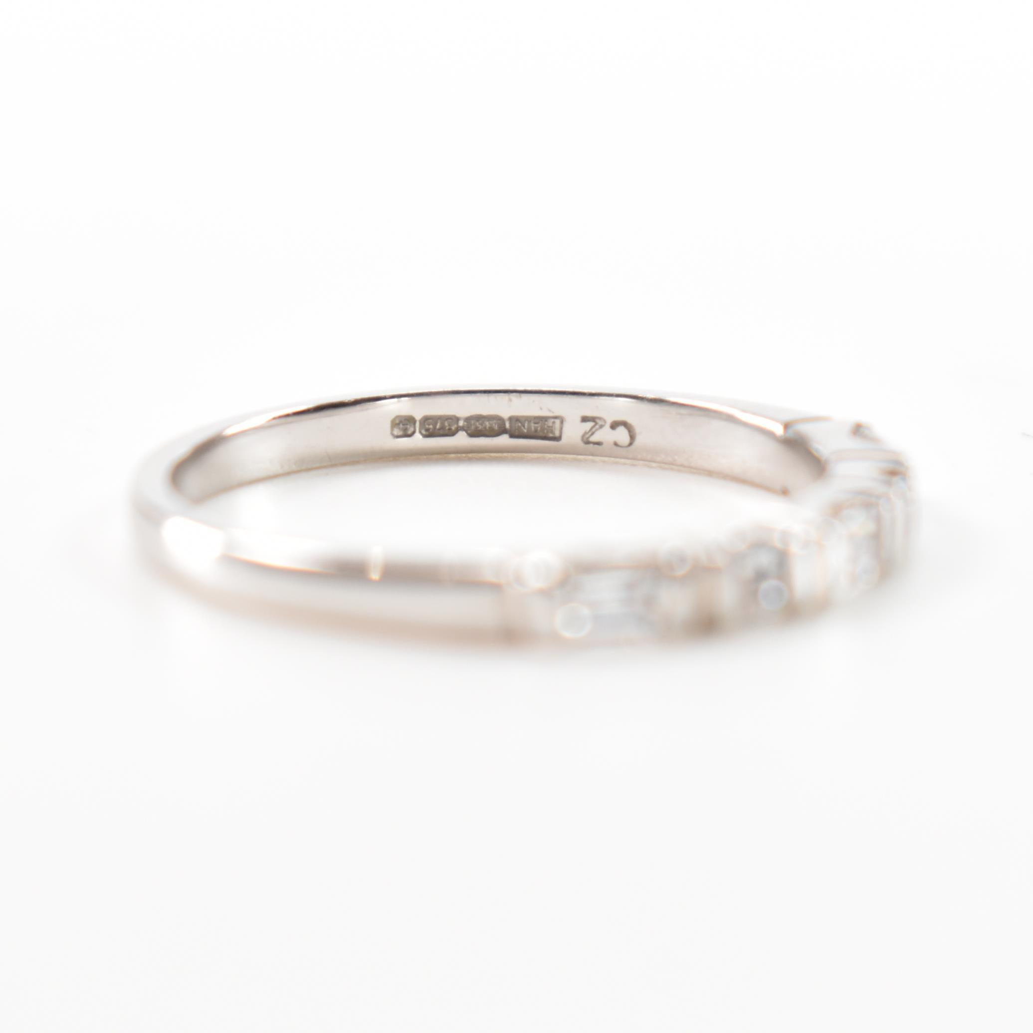 HALLMARKED 9CT WHITE GOLD & CZ ETERNITY RING - Image 6 of 8