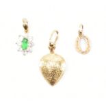 THREE HALLMARKED 9CT GOLD PENDANT CHARMS