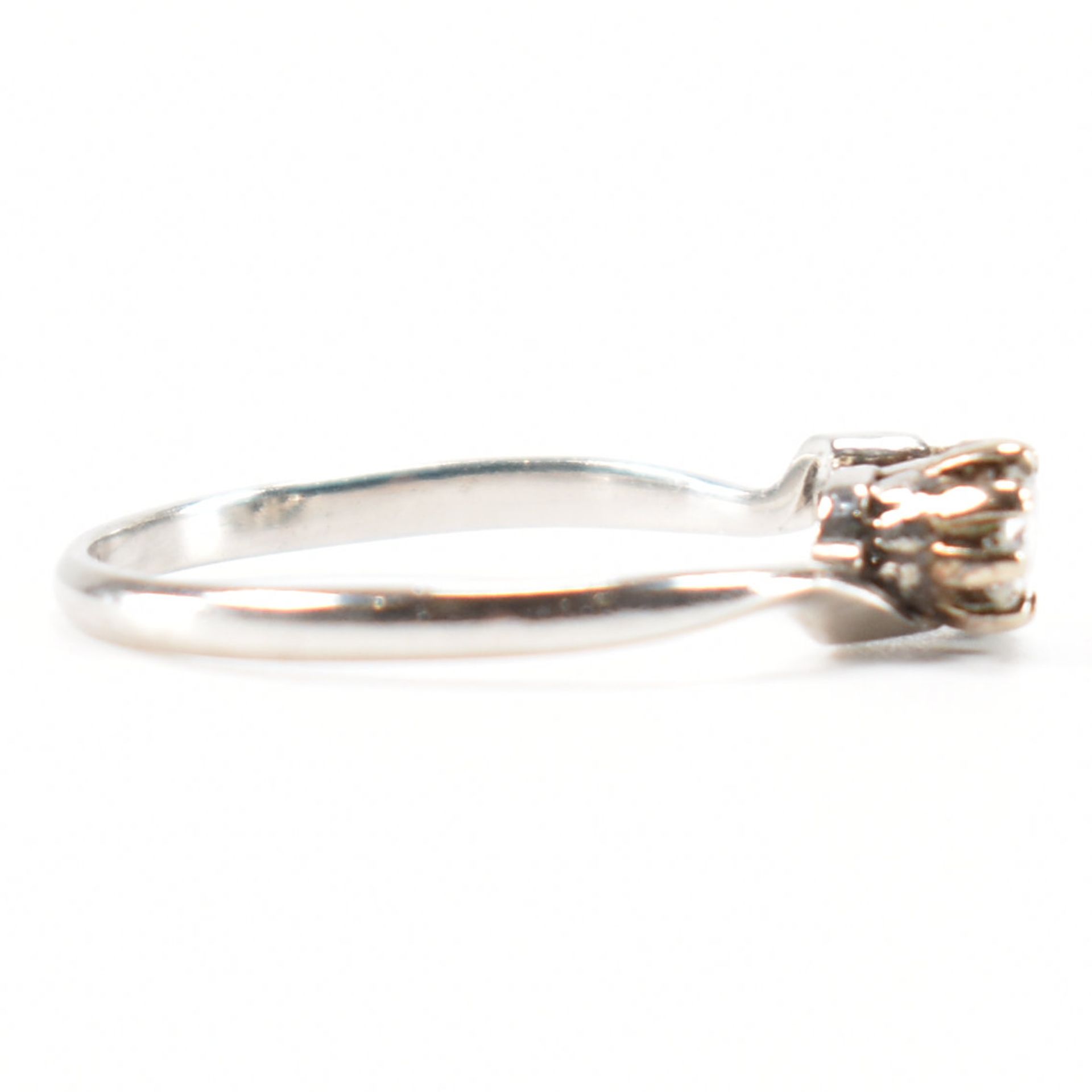 PLATINUM & DIAMOND 2 STONE CROSSOVER RING - Image 5 of 8