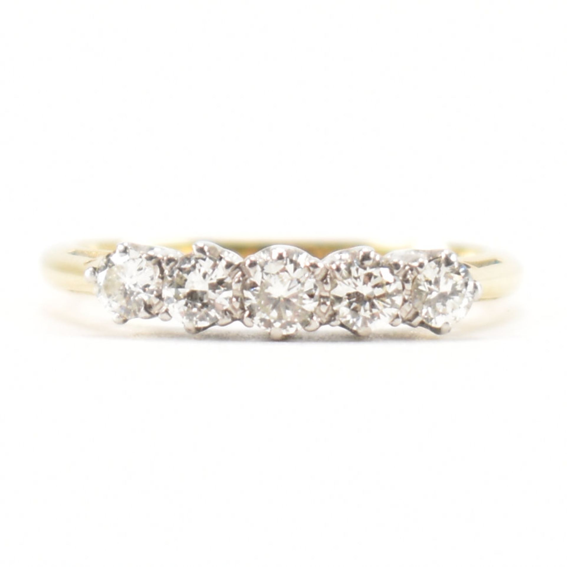 18CT GOLD & DIAMOND 5 STONE RING