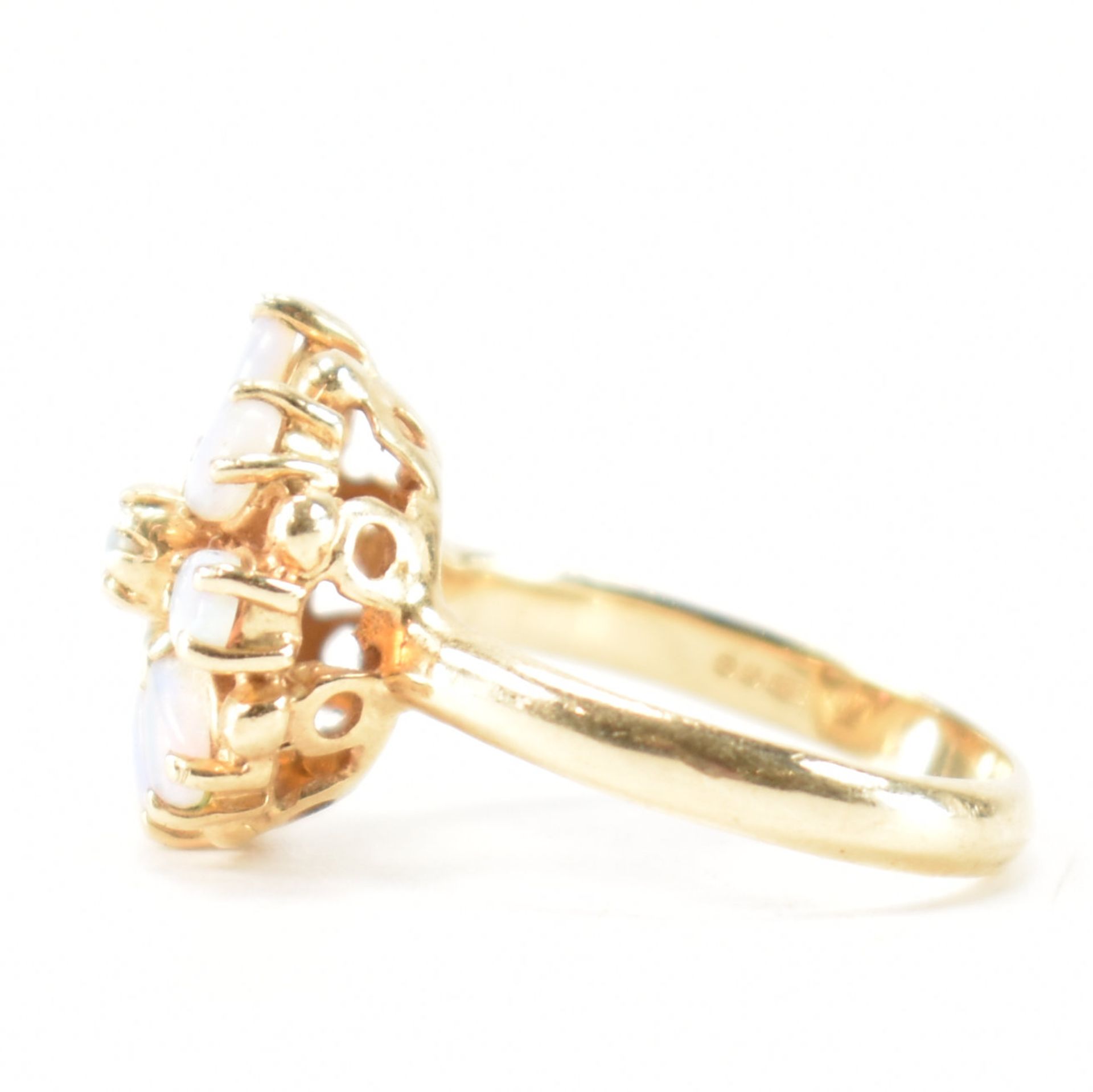 HALLMARKED 9CT GOLD OPAL CLUSTER RING - Image 2 of 9