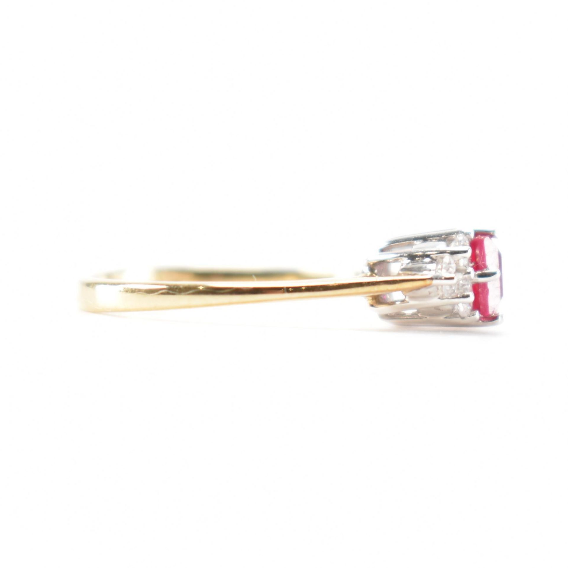 HALLMARKED 9CT GOLD SYNTHETIC RUBY & CZ RING - Image 4 of 7