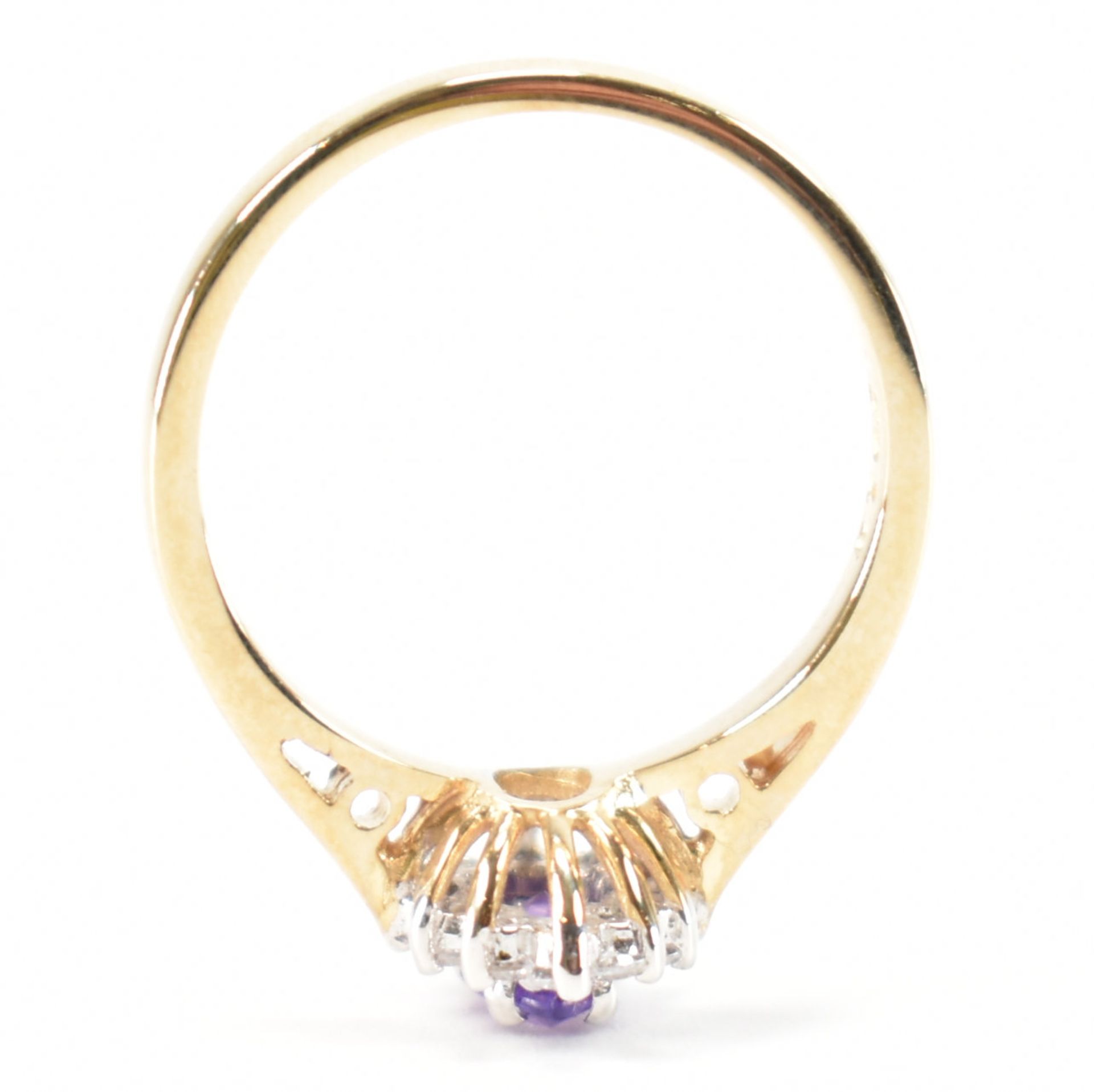 HALLMARKED AMETHYST & CZ HALO RING - Image 8 of 9