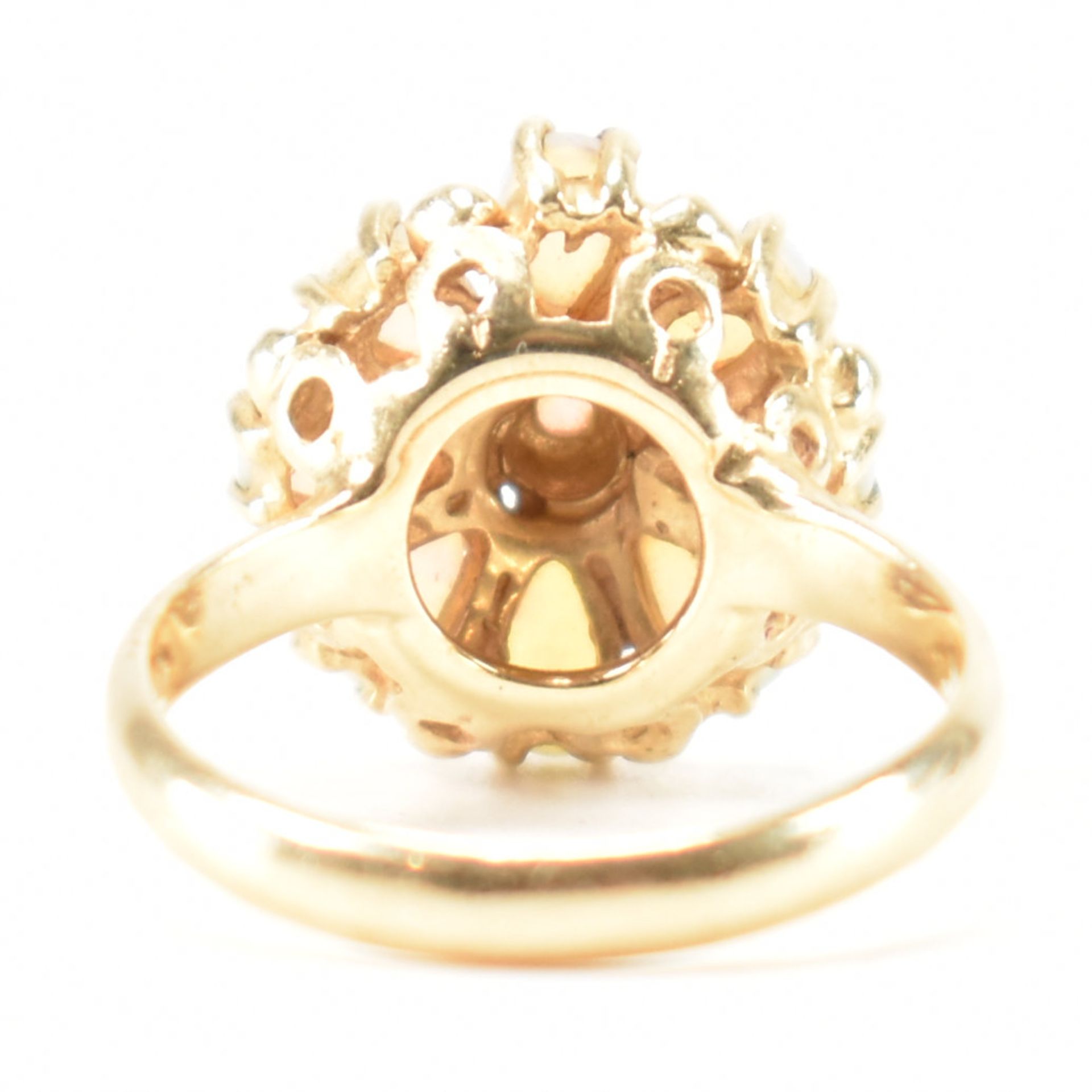 HALLMARKED 9CT GOLD OPAL CLUSTER RING - Image 3 of 9