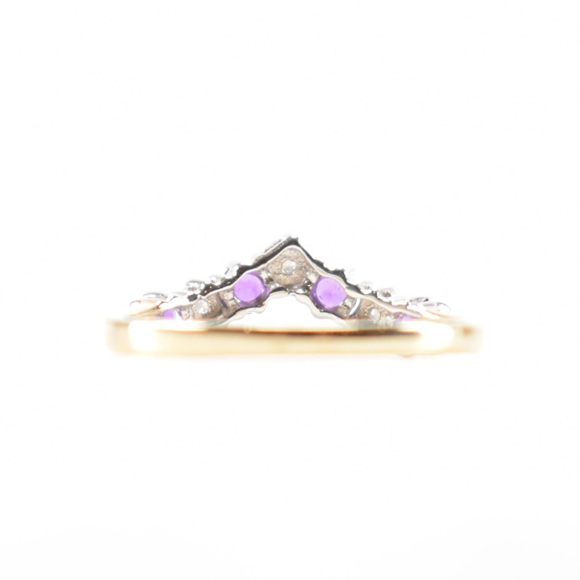 HALLMARKED 9CT GOLD AMETHYST & DIAMOND RING - Image 3 of 8