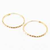 PAIR OF 22CT GOLD TEXTURED HOOPS