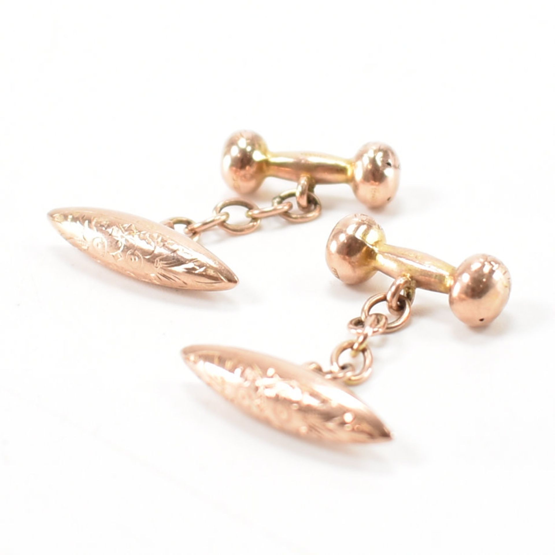 HALLMARKED 9CT ROSE GOLD CUFFLINKS - Image 2 of 5