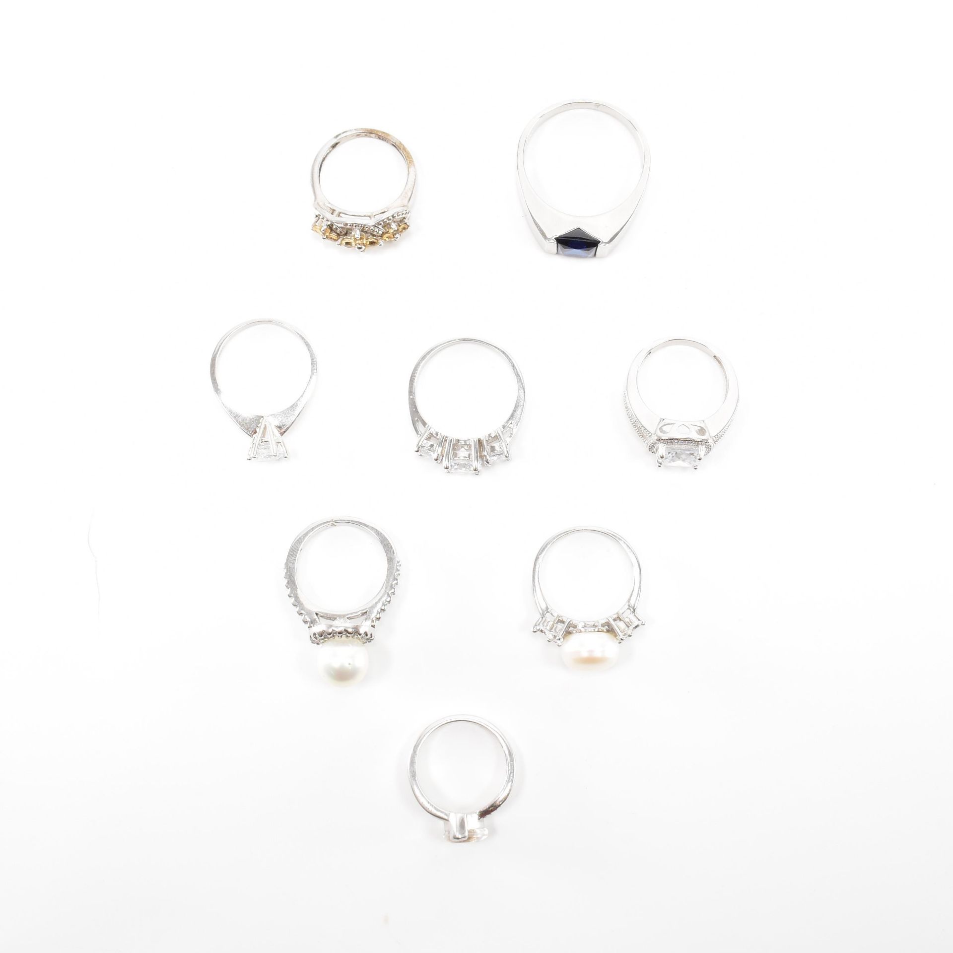 COLLECTION OF EIGHT 925 SILVER GEMSTONE SET RINGS - Image 3 of 7