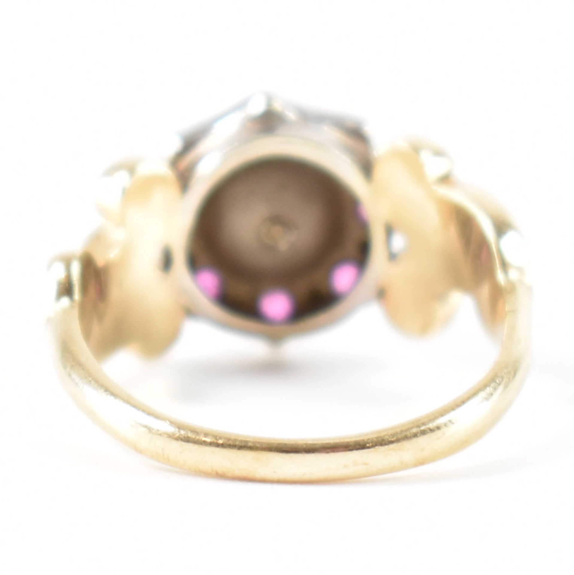 HALLMARKED 9CT GOLD PEARL RUBY & DIAMOND RING - Image 4 of 8