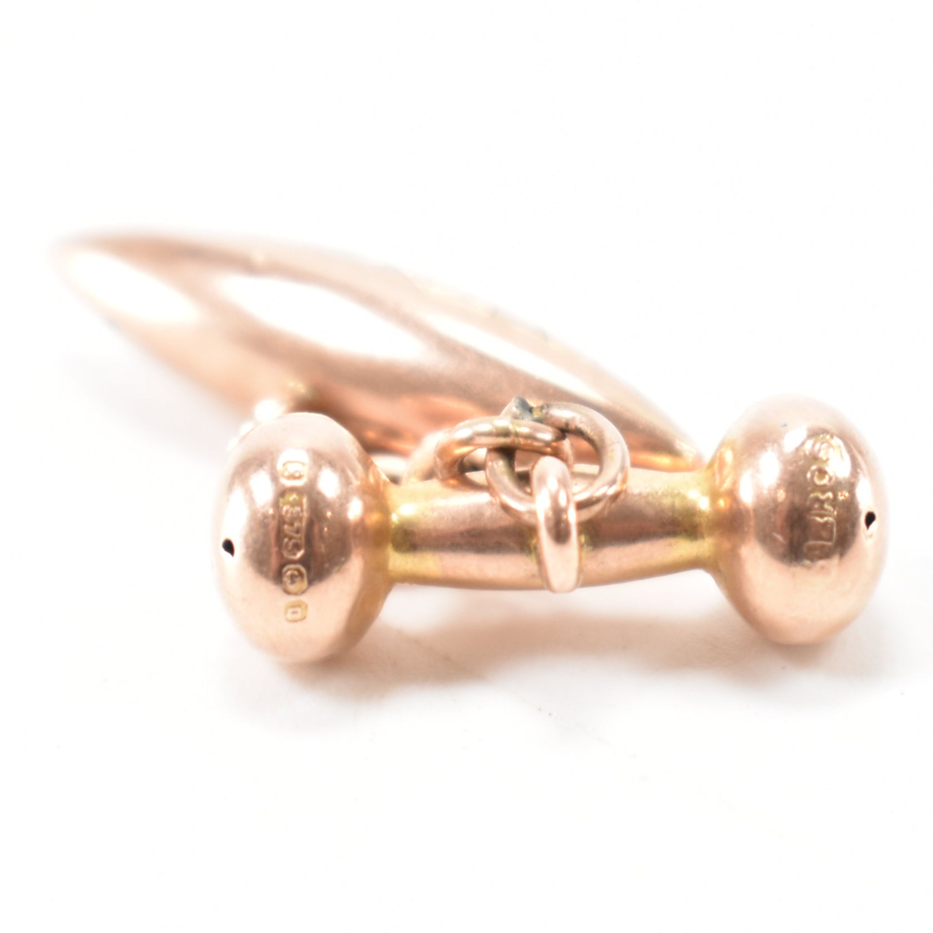 HALLMARKED 9CT ROSE GOLD CUFFLINKS - Image 5 of 5