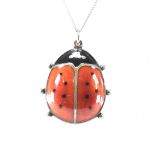 DAVID ANDERSEN SILVER ENAMELLED LADY BIRD NECKLACE