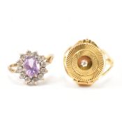 TWO VINTAGE GOLD RINGS - 18CT & 9CT GOLD