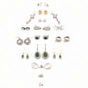 COLLECTION OF SILVER EARRINGS