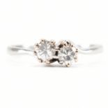 PLATINUM & DIAMOND 2 STONE CROSSOVER RING