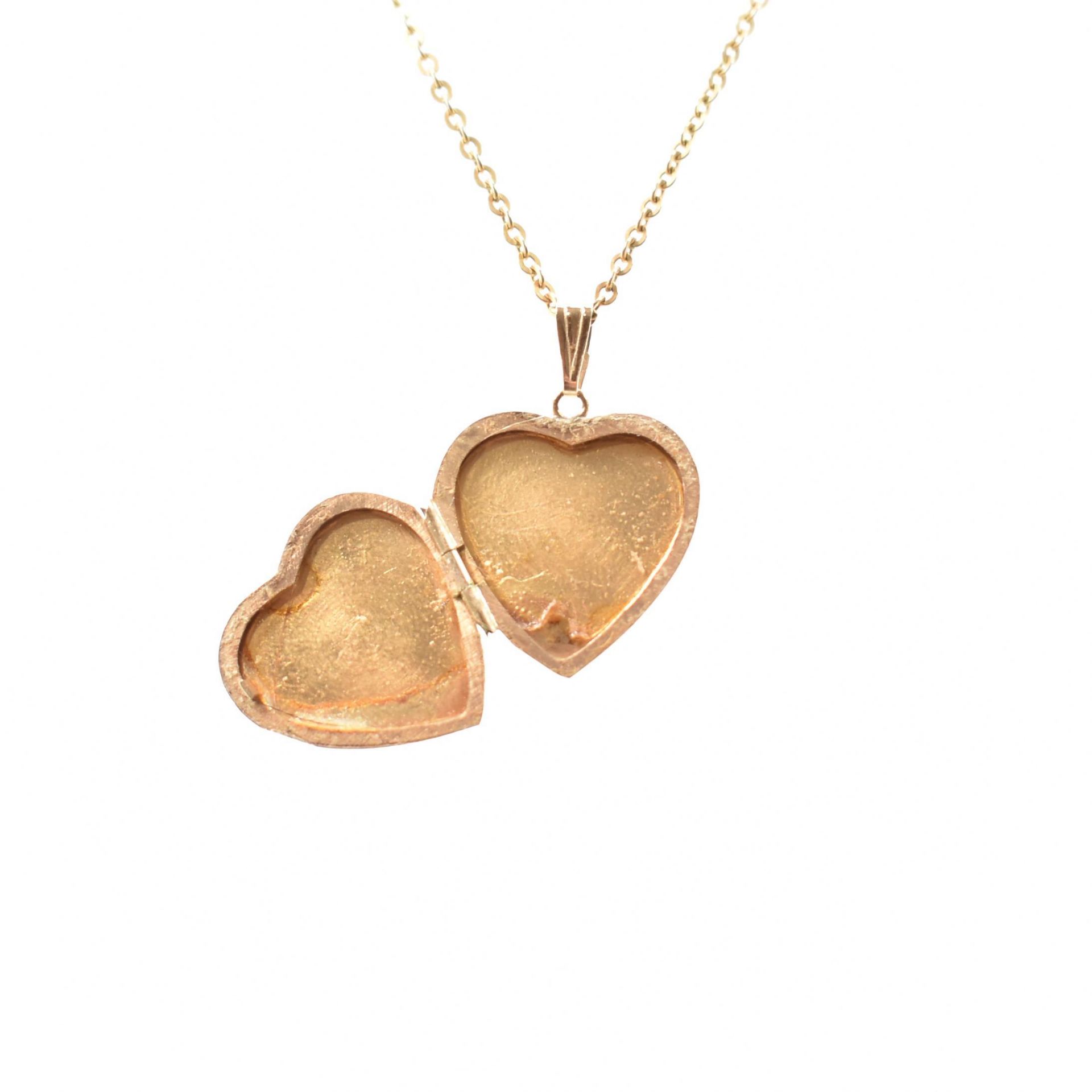 HALLMARKED 9CT GOLD HEART LOCKET & NECKLACE CHAIN - Image 4 of 5