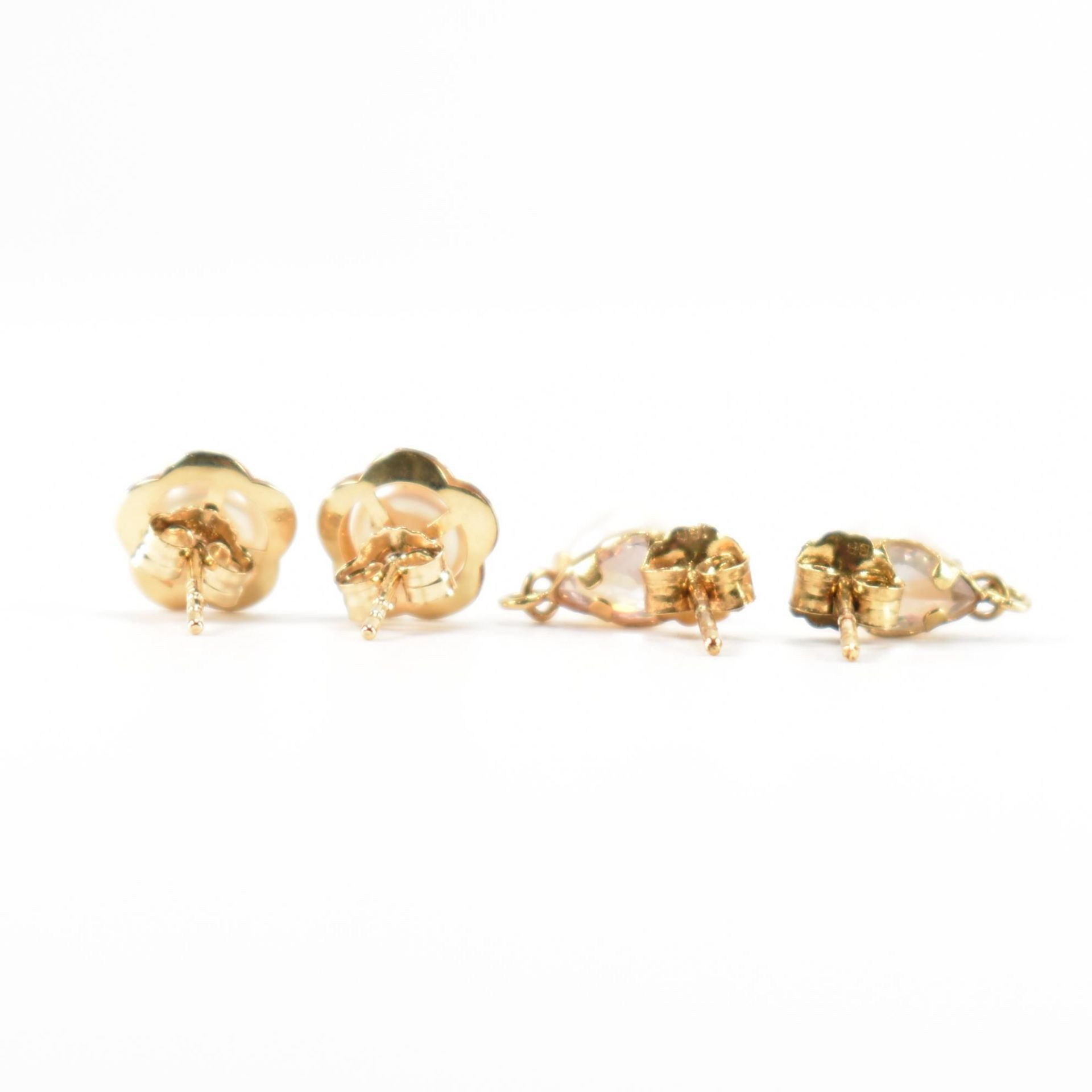 TWO PAIRS 9CT GOLD & CULTURED PEARL EARRINGS - Image 2 of 3