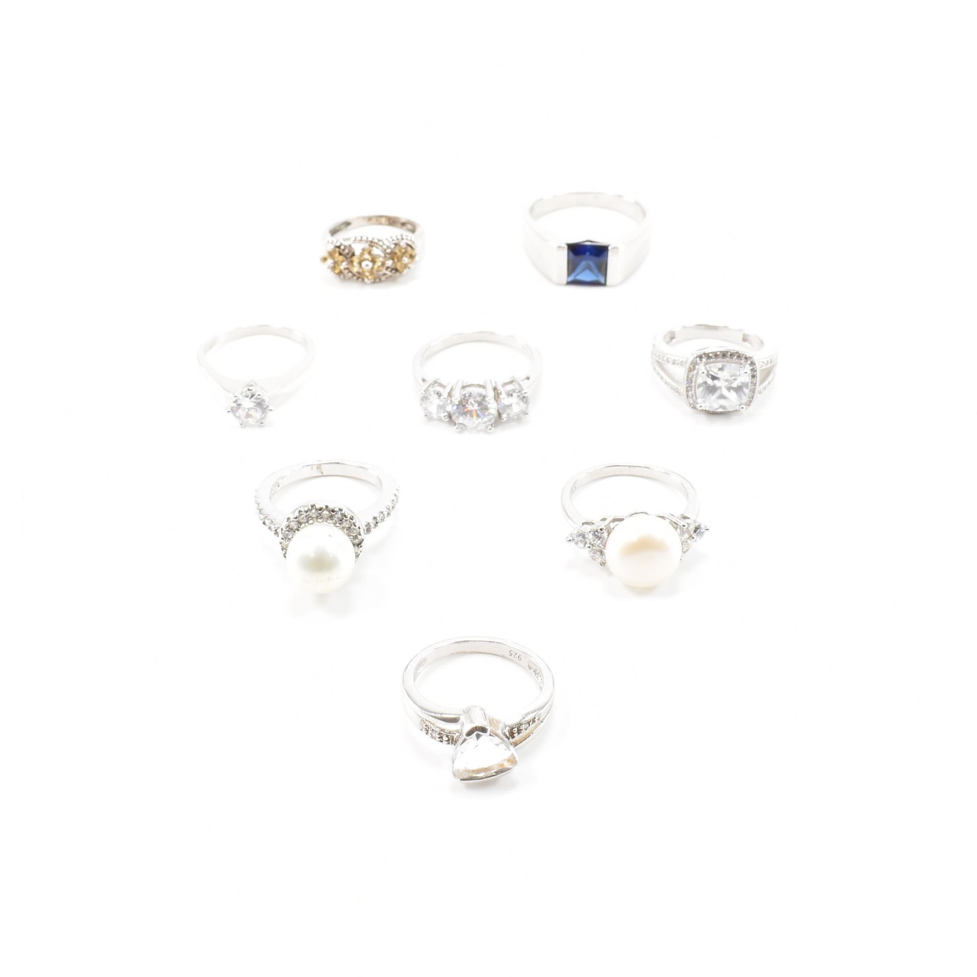 COLLECTION OF EIGHT 925 SILVER GEMSTONE SET RINGS - Image 2 of 7