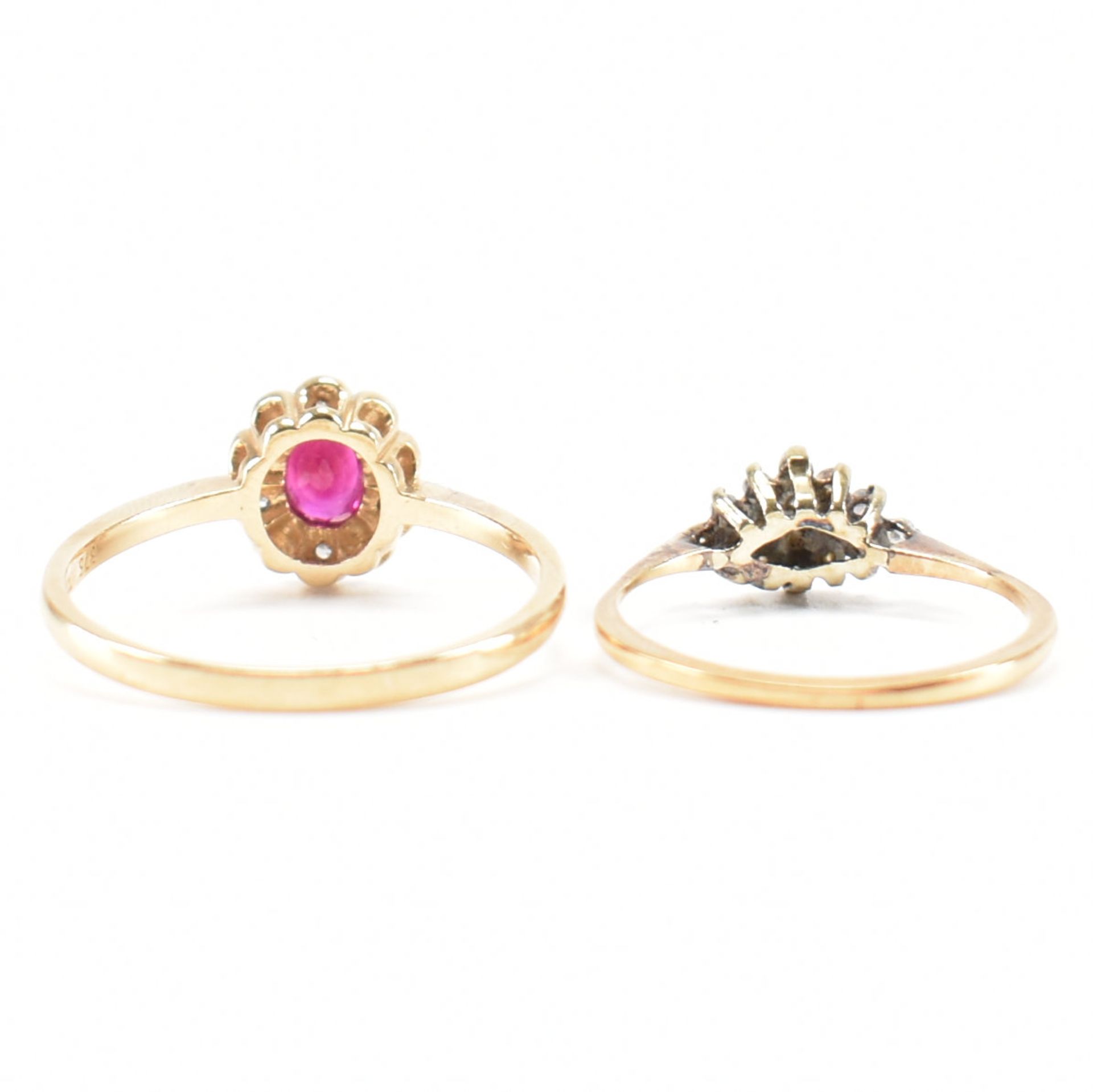 TWO VINTAGE GOLD RINGS - RUBY & DIAMOND - Image 3 of 10