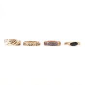 FOUR 9CT GOLD RINGS