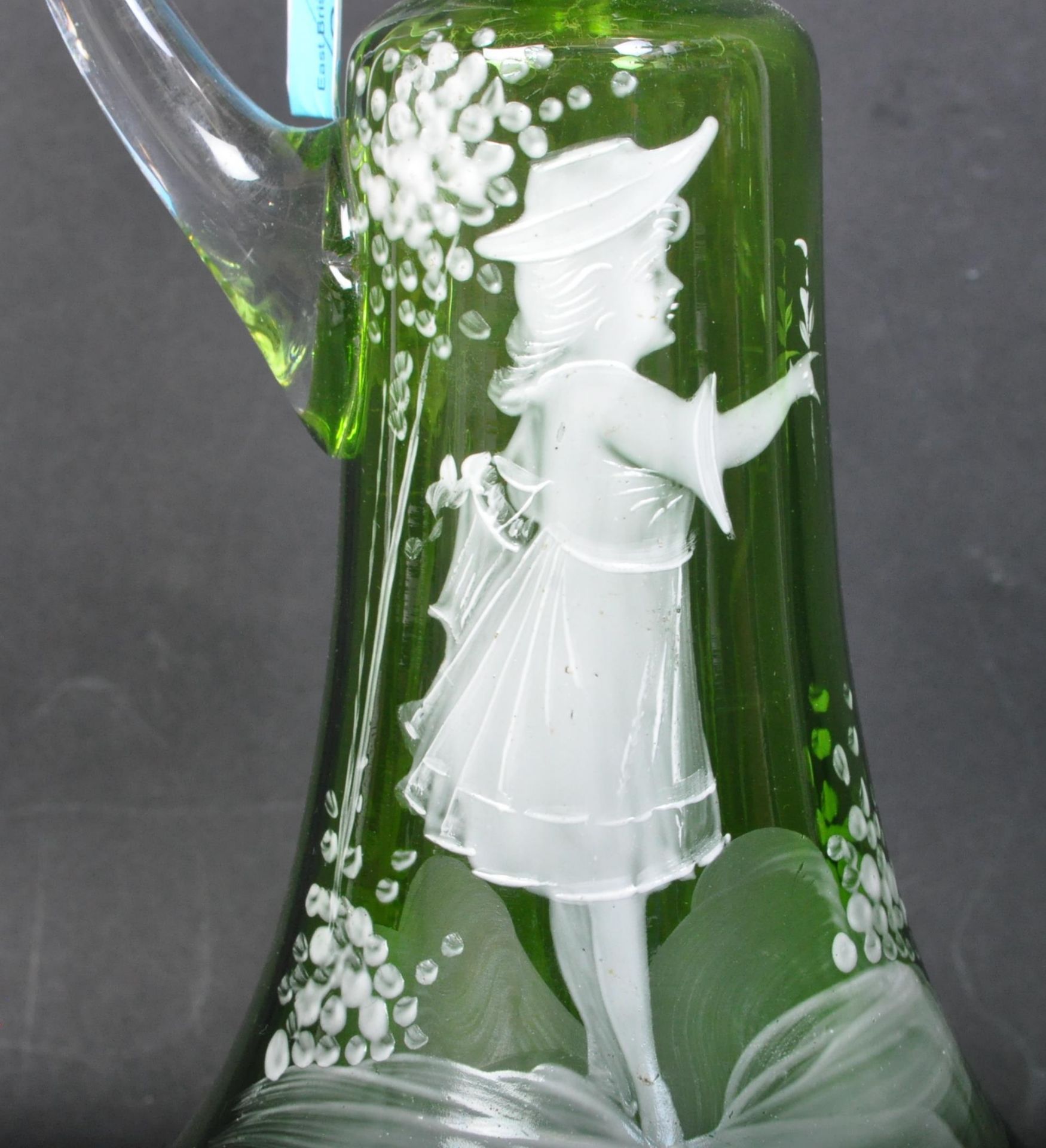 VICTORIAN MARY GREGORY STYLE GLASS DECANTERS - Image 4 of 5