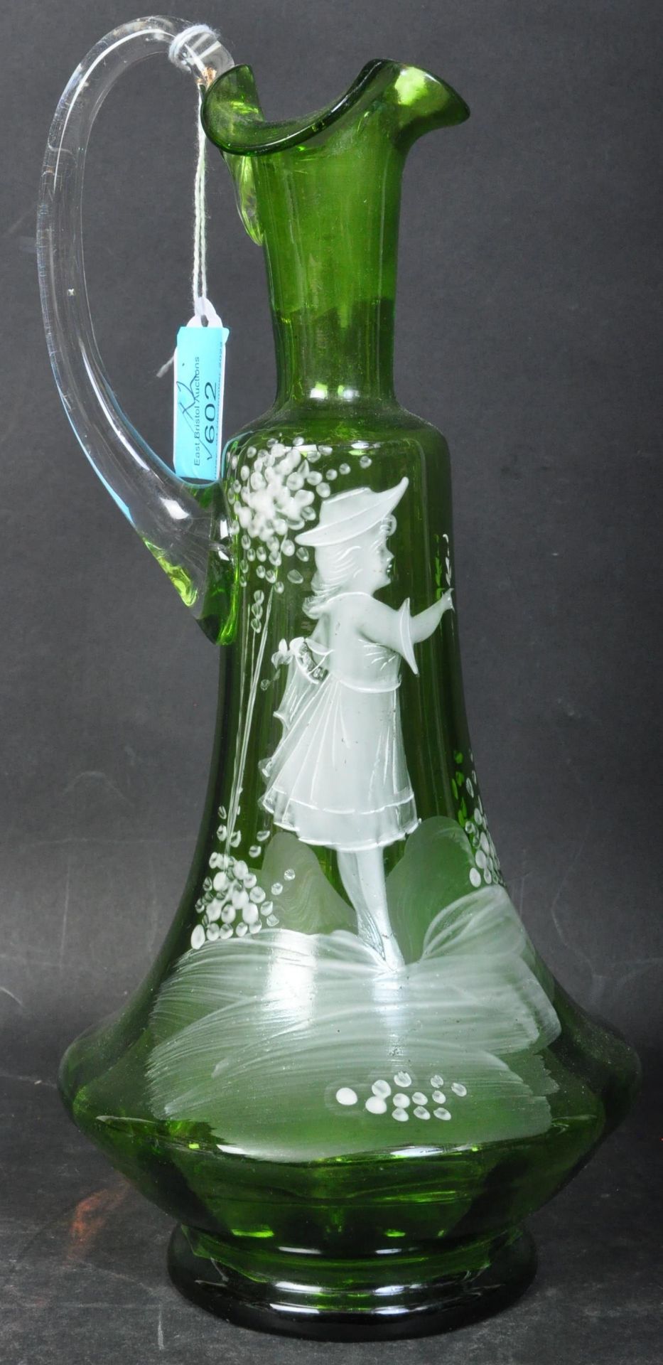 VICTORIAN MARY GREGORY STYLE GLASS DECANTERS - Image 3 of 5