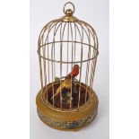 EARLY 20TH CENTURY BIRD AUTOMATA IN CAGE