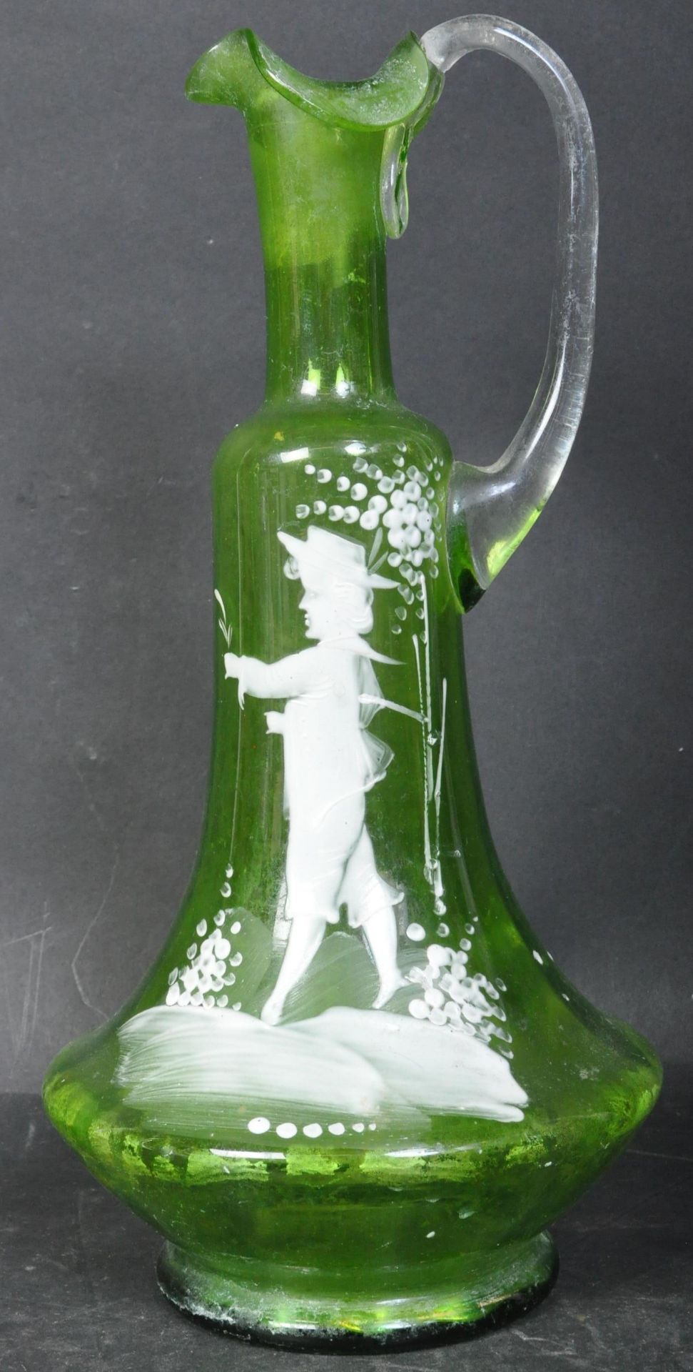 VICTORIAN MARY GREGORY STYLE GLASS DECANTERS - Image 2 of 5