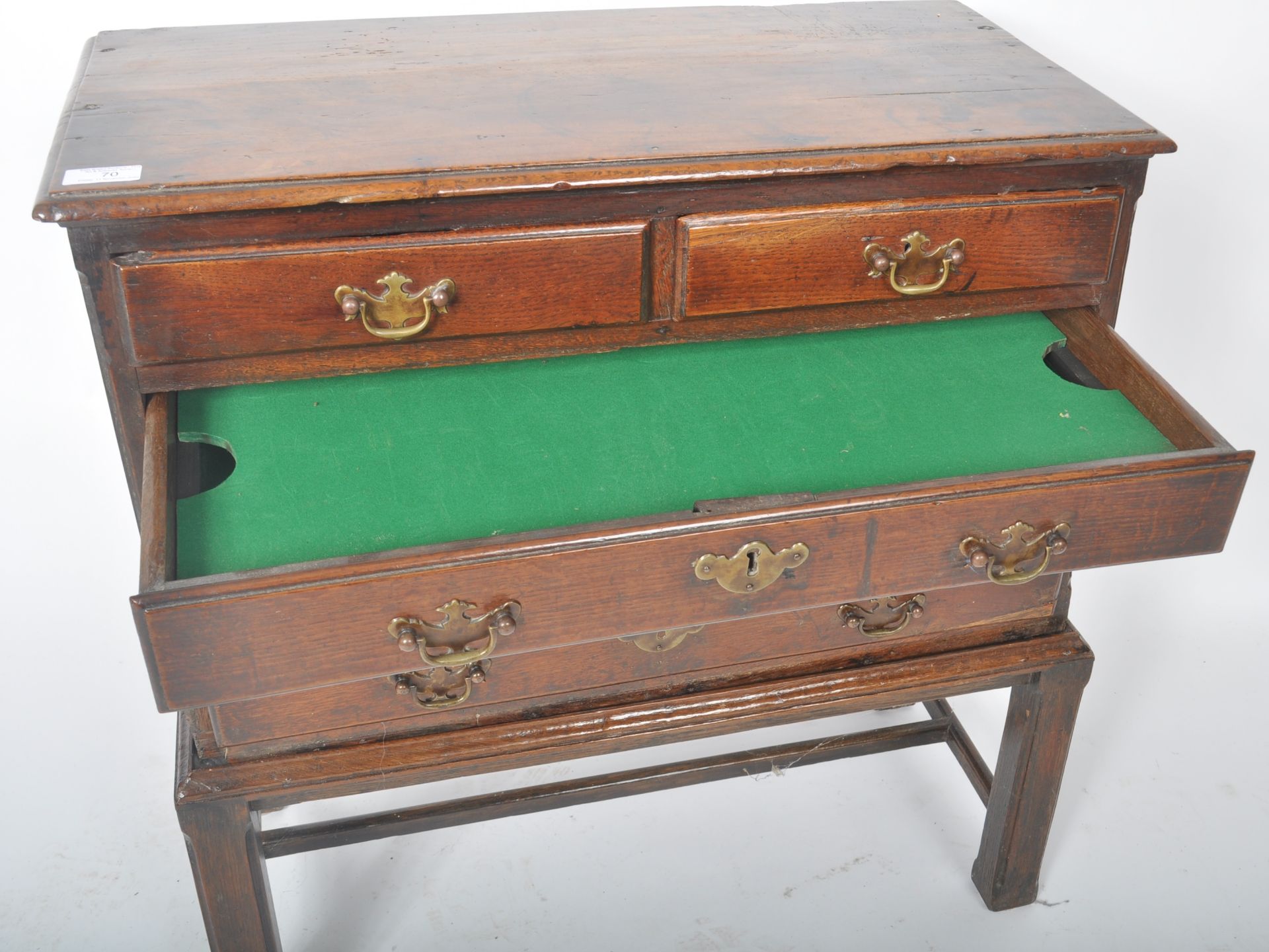 RARE 18TH CENTURY MINIATURE CHEST ON STAND - Image 5 of 9