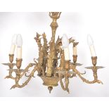 19TH CENTURY VICTORIAN BRONZE HANGING CHANDELIER