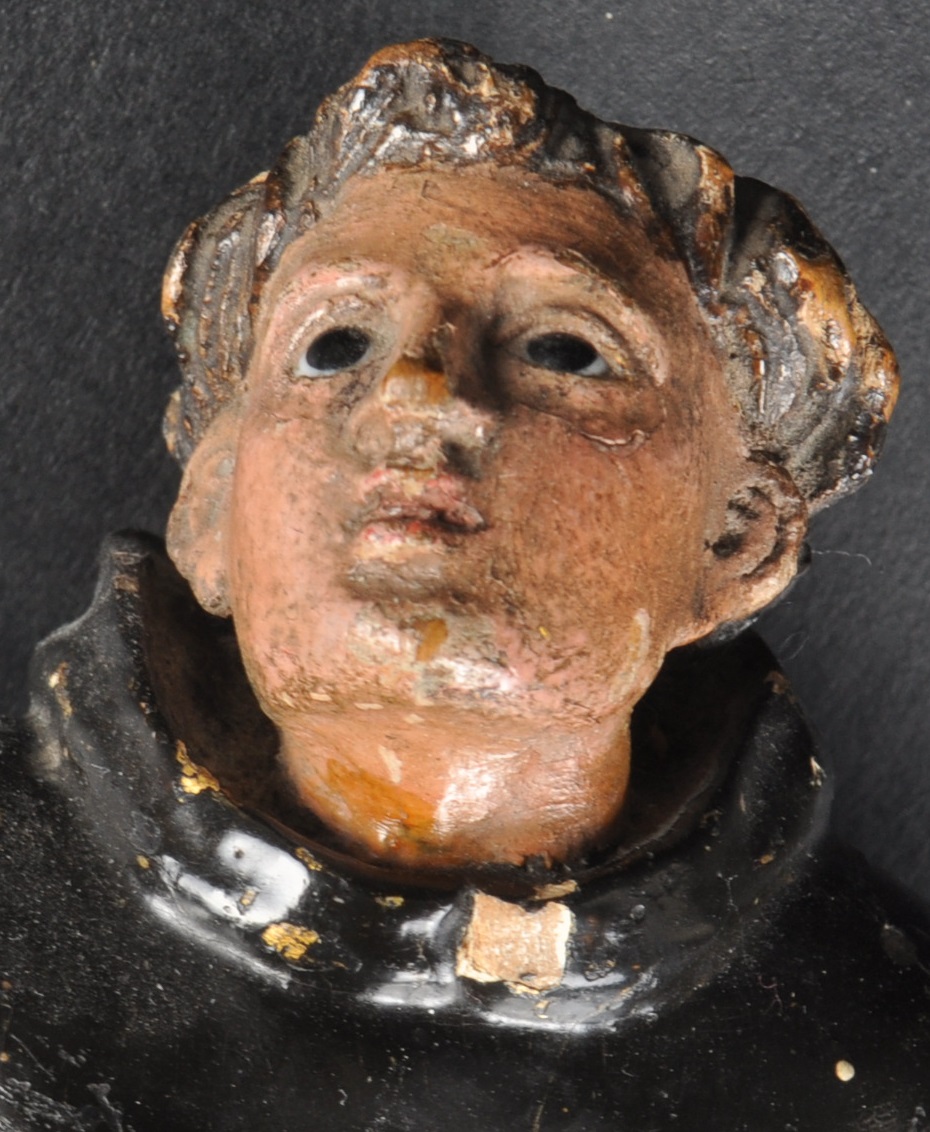 19TH CENTURY HAND CARVED FIGURE OF SAINT FRANCIS - Image 2 of 4