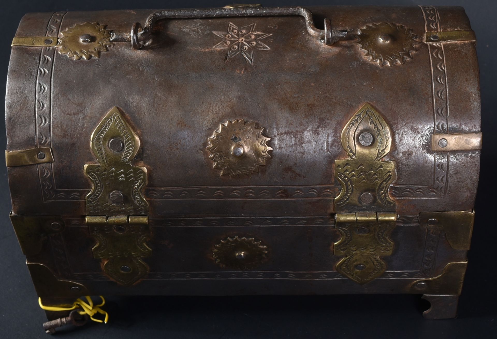 19TH CENTURY MIDDLE EASTERN METAL DOME TOP BOX - Image 7 of 7